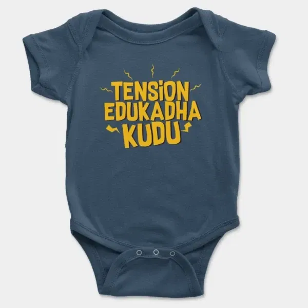 Tension Edukadha Kudu Short Sleeve Baby Onesie in Navy Color