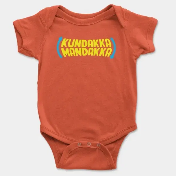 Kundakka Mandakka Short Sleeve Baby Onesie in Orange Color