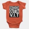 Straight Outta Vit Short Sleeve Baby Onesie in Orange Color