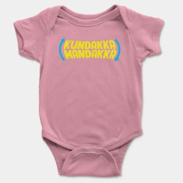 Kundakka Mandakka Short Sleeve Baby Onesie in Pink Color