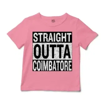 Straight Outta Coimbatore Unisex Toddler T-Shirt in Pink Color