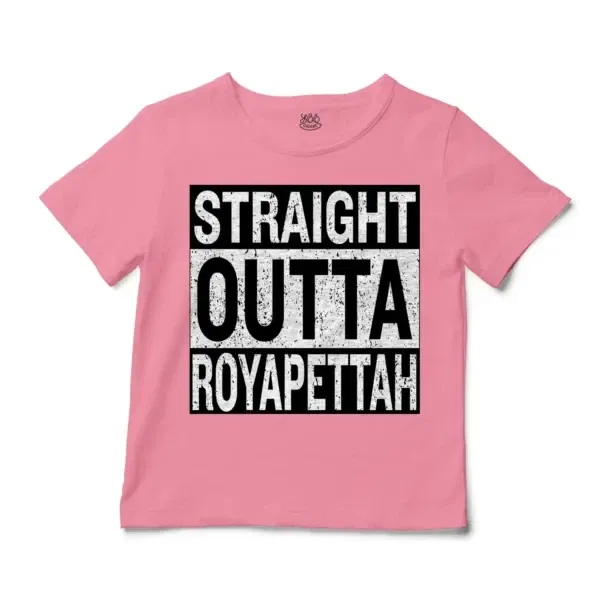 Straight Outta Royapettah Unisex Toddler T-Shirt in Pink Color