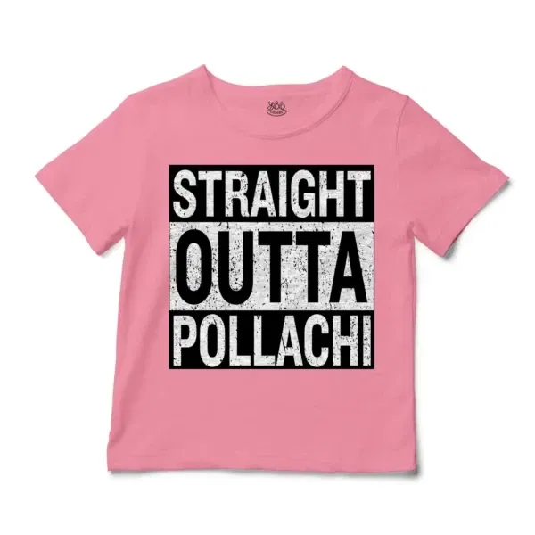 Straight Outta Pollachi Unisex Toddler T-Shirt in Pink Color