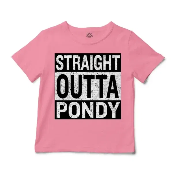 Straight Outta Pondy Unisex Toddler T-Shirt in Pink Color