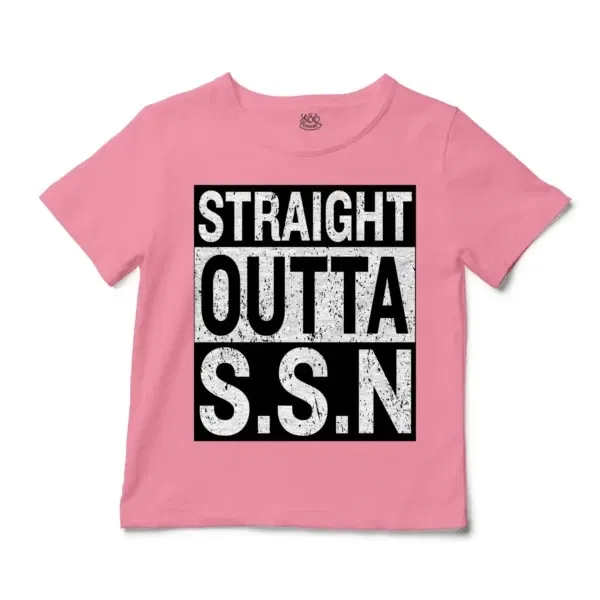 Straight Outta Ssn University Unisex Toddler T-Shirt in Pink Color