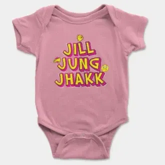 Jill Jung Jhakk Short Sleeve Baby Onesie in Pink Color