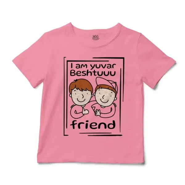 Iam Yuvar Best Friend Unisex Toddler T-Shirt in Pink Color