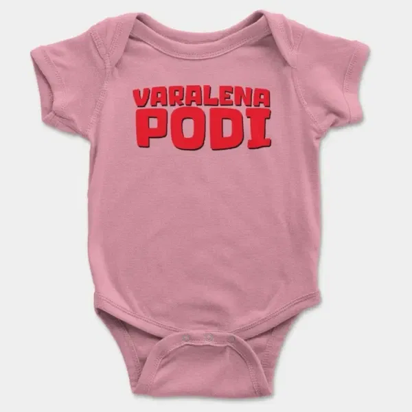 Varalena Podi Short Sleeve Baby Onesie in Pink Color