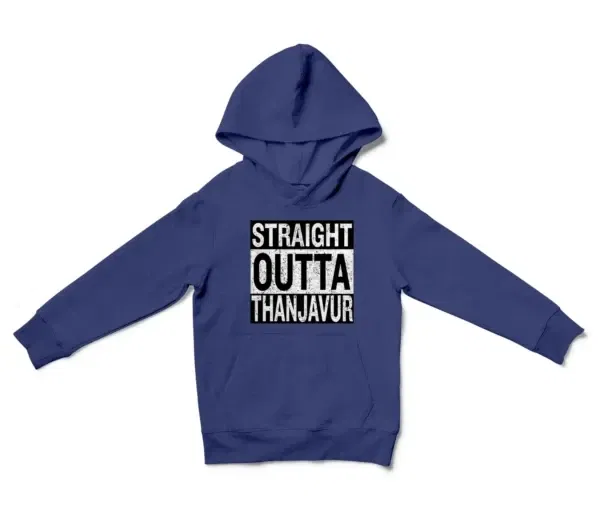 Straight Outta Thanjavur Unisex Youth Hoodie in Purple Color