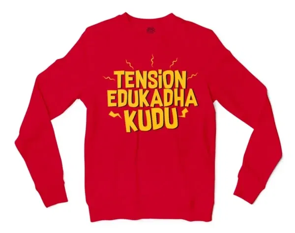 Tension Edukadha Kudu Men/Unisex Long Sleeve T-Shirt in Red Color