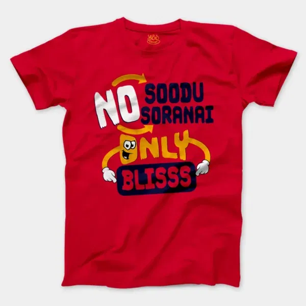 No Soodu No Soranai Only Blissssssss Men/Unisex T-Shirt in Red Color