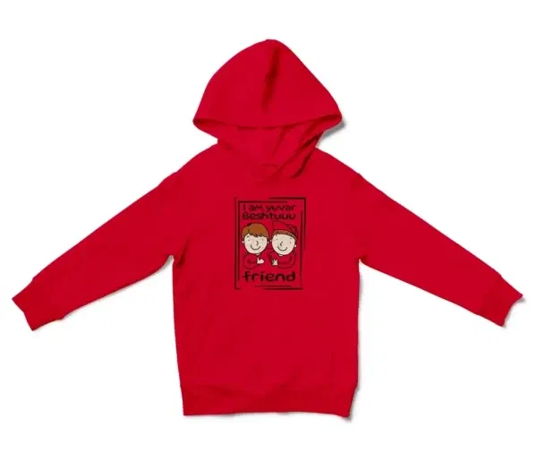 Iam Yuvar Best Friend Unisex Youth Hoodie in Red Color