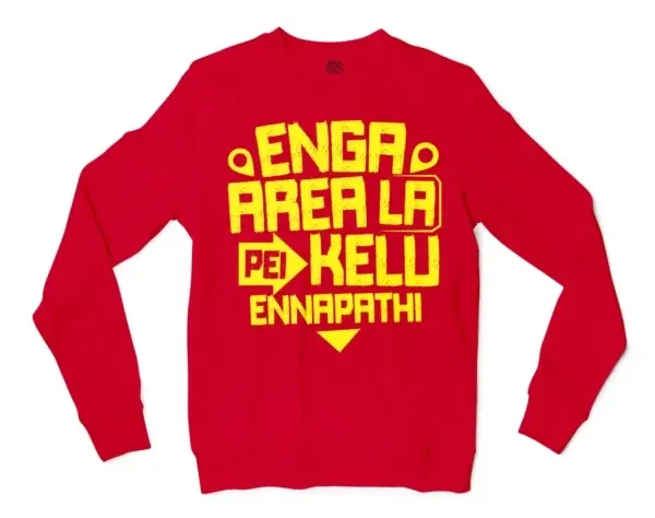 Enga Area La Pei Kelu Ennapathi Men/Unisex Long Sleeve T-Shirt in Red Color