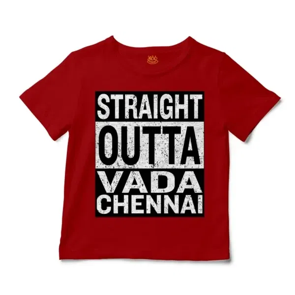 Straight Outta Vada Chennai Unisex Toddler T-Shirt in Red Color