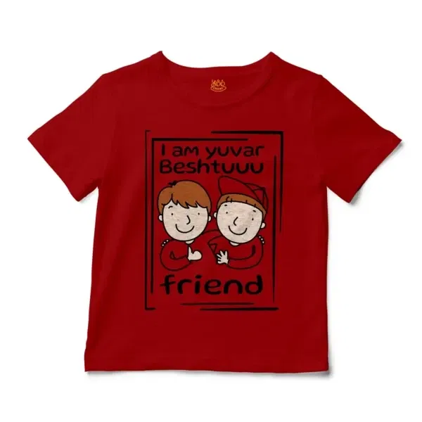 Iam Yuvar Best Friend Unisex Toddler T-Shirt in Red Color