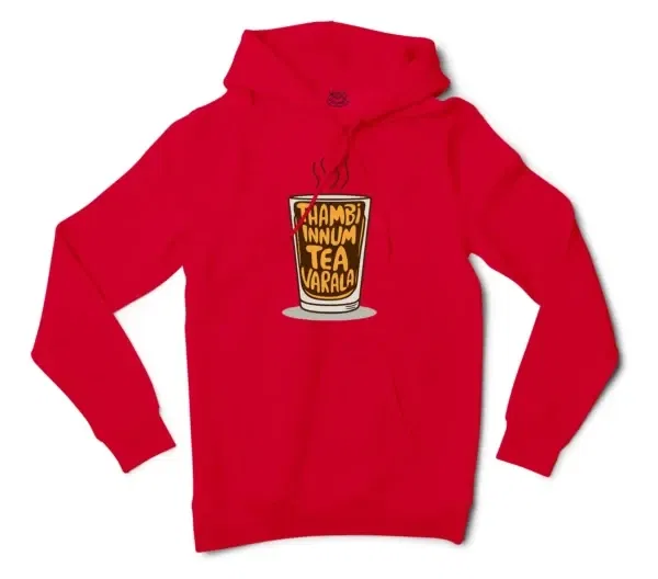 Thambi Innum Tea Varala Men/Unisex Hoodie in Red Color