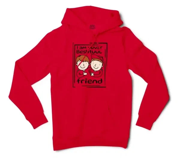 Iam Yuvar Best Friend Men/Unisex Hoodie in Red Color