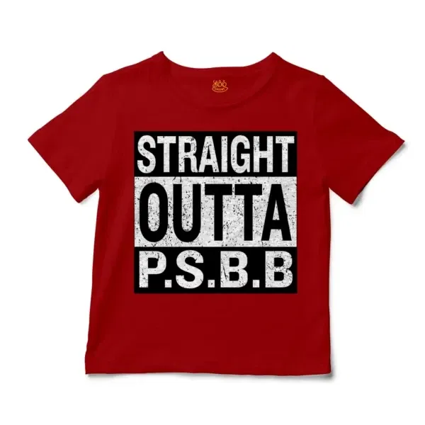 Straight Outta Psbb Unisex Toddler T-Shirt in Red Color