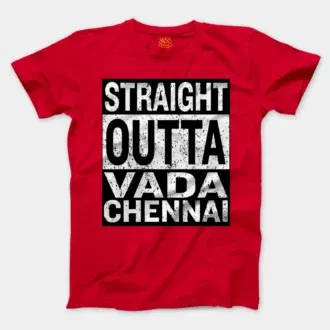 Straight Outta Vada Chennai Men/Unisex T-Shirt in Red Color