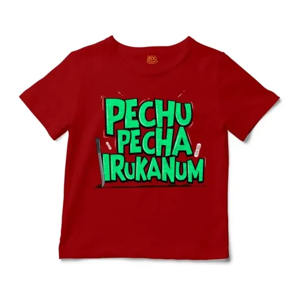 Pechu Pecha Irrukanum Unisex Toddler T-Shirt in Red Color