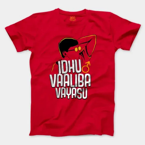 Idhu Vaaliba Vayasu Men/Unisex T-Shirt in Red Color