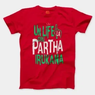 Un Life La Oru Partha Irukana Men/Unisex T-Shirt in Red Color