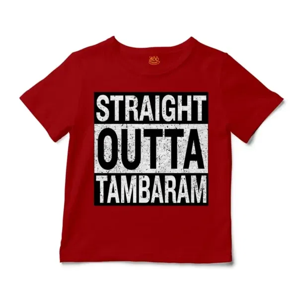 Straight Outta Tambaram Unisex Toddler T-Shirt in Red Color