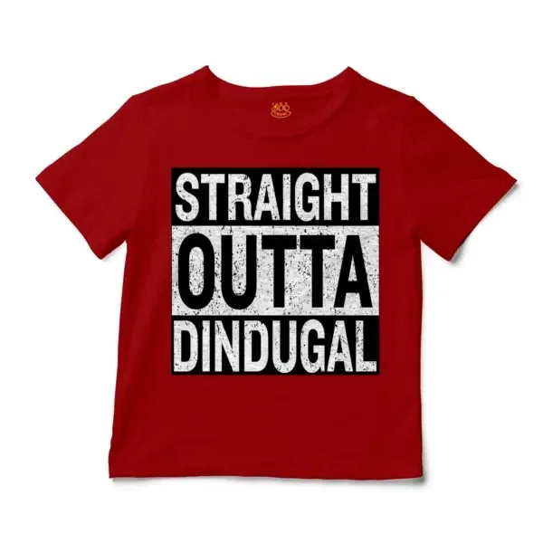 Straight Outta Dindugal Unisex Toddler T-Shirt in Red Color