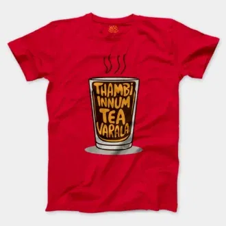 Thambi Innum Tea Varala Men/Unisex T-Shirt in Red Color