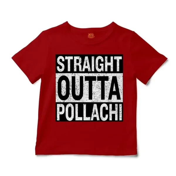 Straight Outta Pollachi Unisex Toddler T-Shirt in Red Color