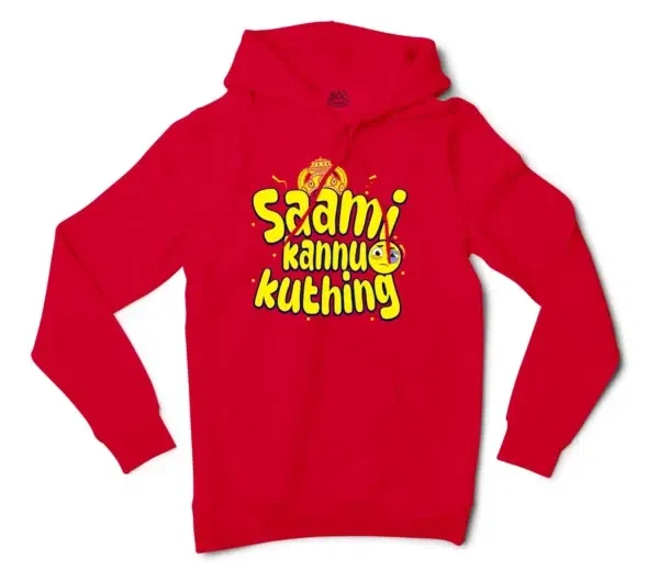 Saami Kannu Kuthing Men/Unisex Hoodie in Red Color