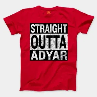 Straight Outta Adyar Men/Unisex T-Shirt in Red Color