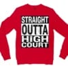 Straight Outta High Court Men/Unisex Long Sleeve T-Shirt in Red Color
