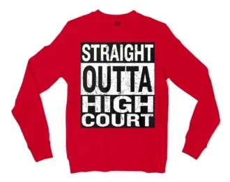 Straight Outta High Court Men/Unisex Long Sleeve T-Shirt in Red Color