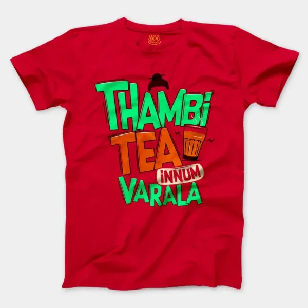 Thambi Tea Innum Varala Men/Unisex T-Shirt in Red Color