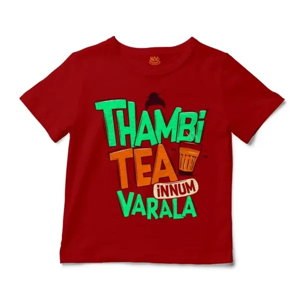 Thambi Tea Innum Varala Unisex Toddler T-Shirt in Red Color