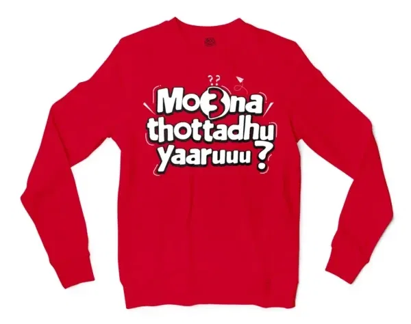 Moona Thotadhu Yaaru Men/Unisex Long Sleeve T-Shirt in Red Color