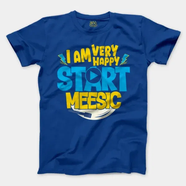 I Am Very Happy… Start Meesic Men/Unisex T-Shirt in Royal Color