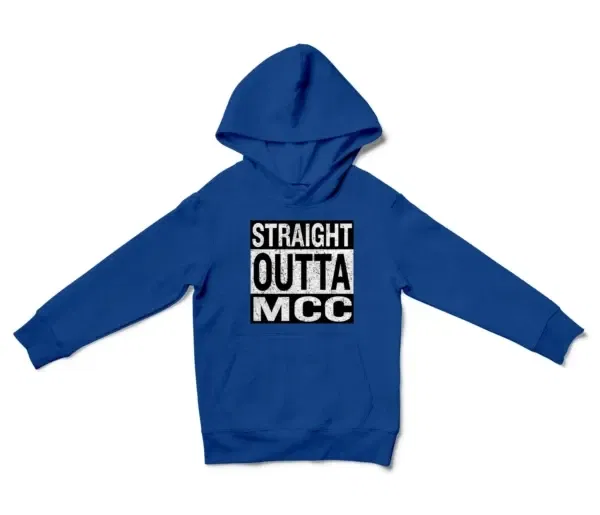 Straight Outta Mcc Unisex Youth Hoodie in Royal Color