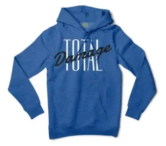 Total Damage Men/Unisex Hoodie in Royal Heather Color