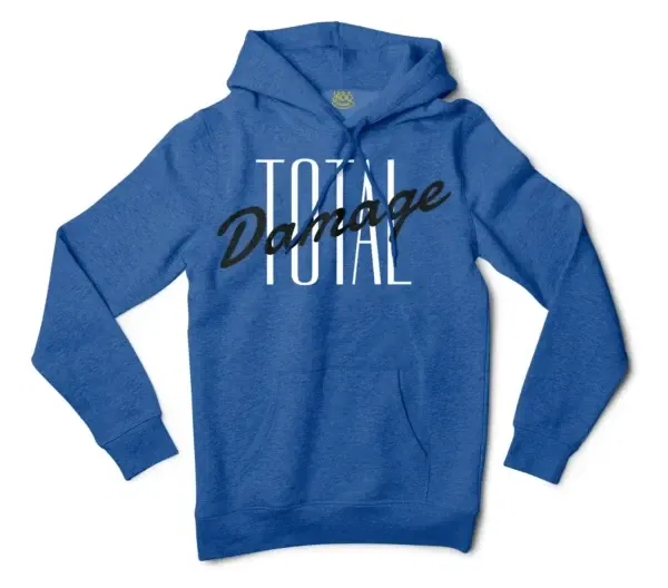 Total Damage Men/Unisex Hoodie in Royal Heather Color