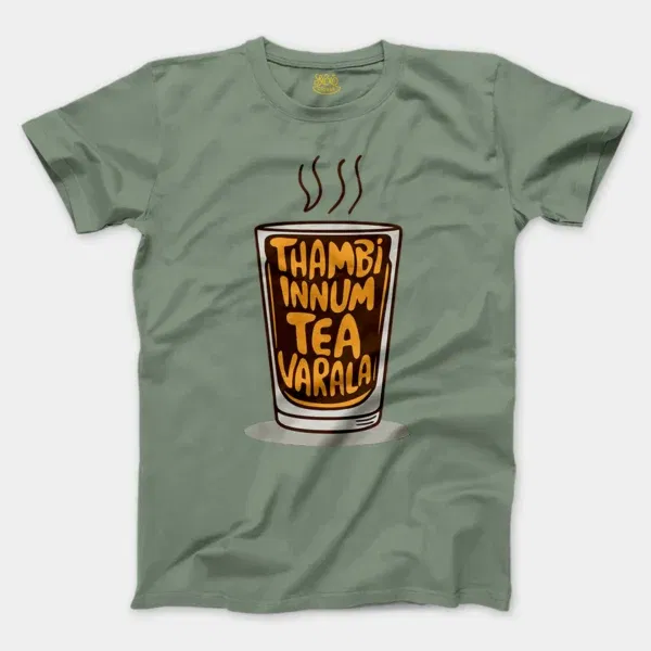 Thambi Innum Tea Varala Men/Unisex T-Shirt in Sage Color