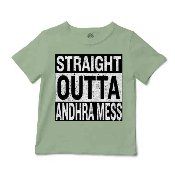 Straight Outta Andhra Mess Unisex Toddler T-Shirt in Sage Color