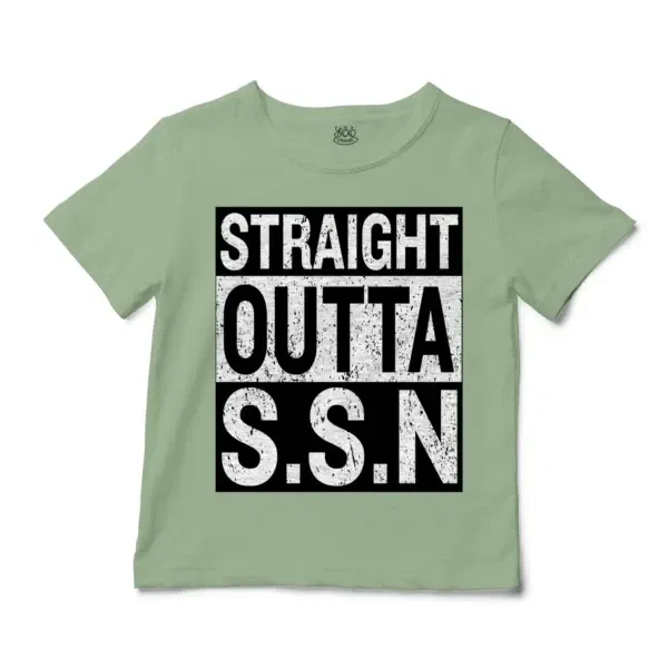 Straight Outta Ssn University Unisex Toddler T-Shirt in Sage Color