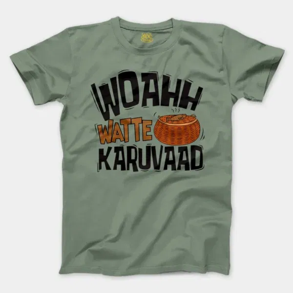 Woahh!! Watte Karuvaad Men/Unisex T-Shirt in Sage Color