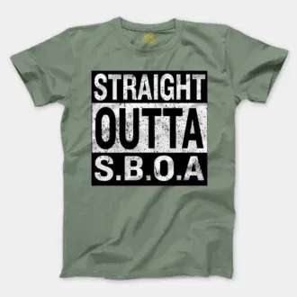 Straight Outta Sboa Men/Unisex T-Shirt in Sage Color