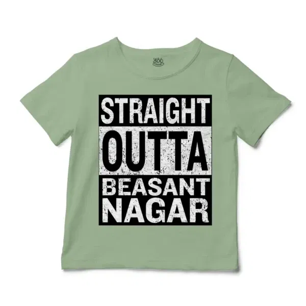 Straight Outta Beasant Nagar Unisex Toddler T-Shirt in Sage Color