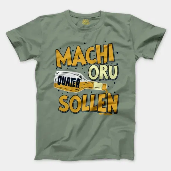 Machi Oru Quater Sollen Men/Unisex T-Shirt in Sage Color