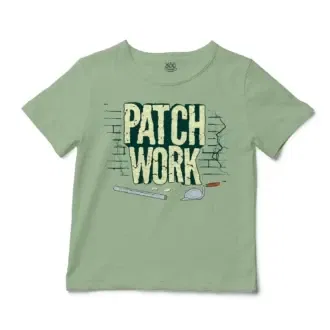 Patch Work Unisex Toddler T-Shirt in Sage Color