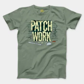 Patch Work Men/Unisex T-Shirt in Sage Color